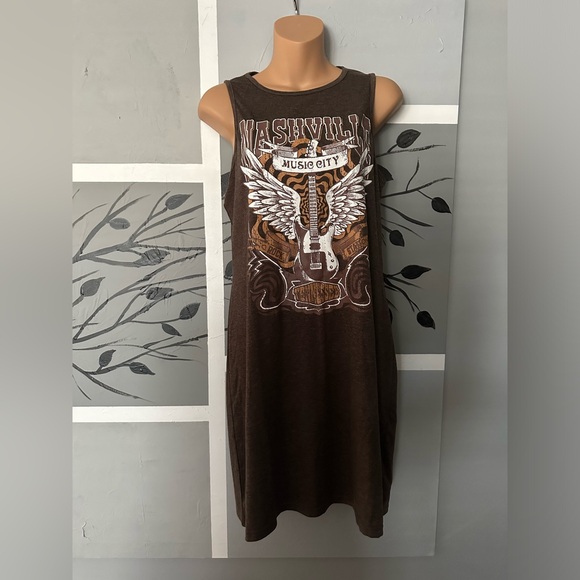 NEW Women’s Nashville Music City Retro Western Graphic Bodycon Mini Dress - Picture 2 of 6